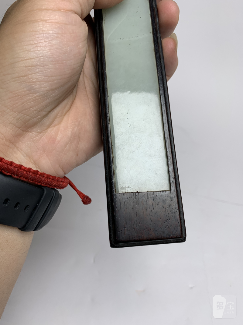 清早期 紫檀嵌玉镇尺 - 图6